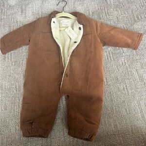 Rylee & Cru Corduroy Baby Jumpsuit - Saddle